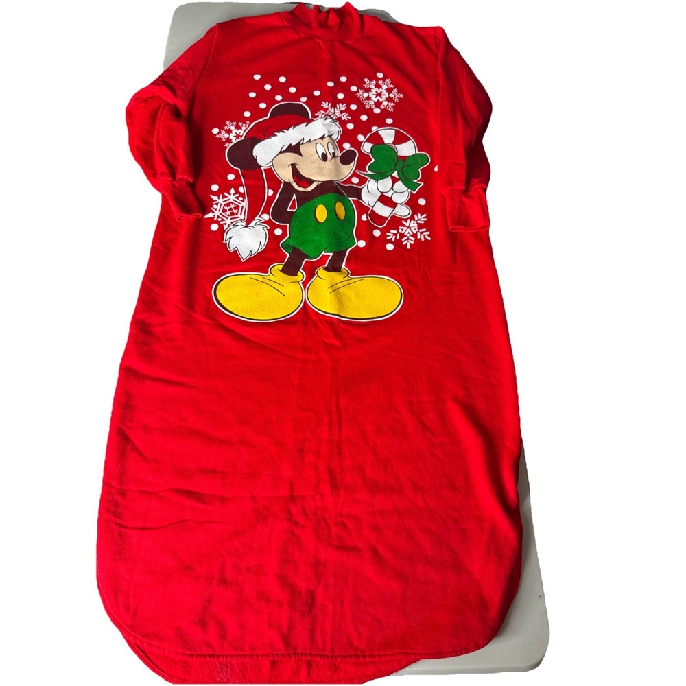 Vtg Disney Mickey Mouse Sleep Red Sweatshirt Gown Medium  Mickey Unlimited USA